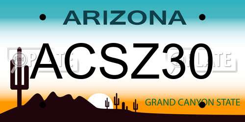 ACSZ30 Arizona License Plate