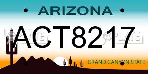 ACT8217 Arizona License Plate