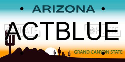 ACTBLUE Arizona License Plate