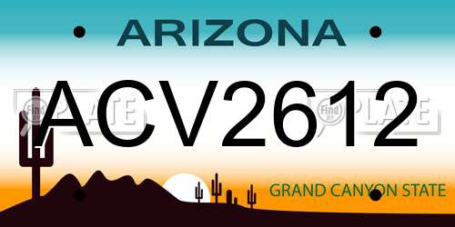 ACV2612 Arizona License Plate