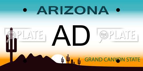 AD Arizona License Plate