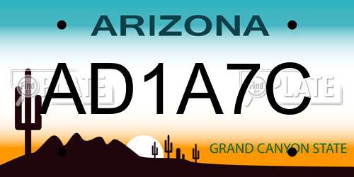 AD1A7C Arizona License Plate