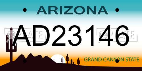 AD23146 Arizona License Plate