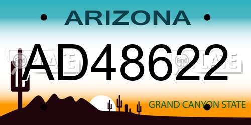 AD48622 Arizona License Plate