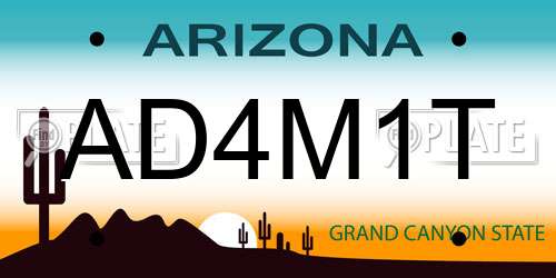 AD4M1T Arizona License Plate
