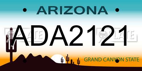 ADA2121 Arizona License Plate