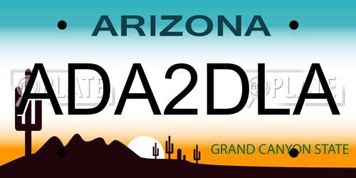 ADA2DLA Arizona License Plate