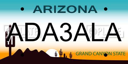 ADA3ALA Arizona License Plate