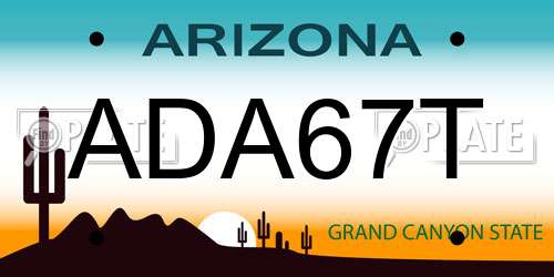 ADA67T Arizona License Plate