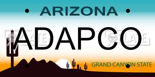 ADAPCO Arizona License Plate