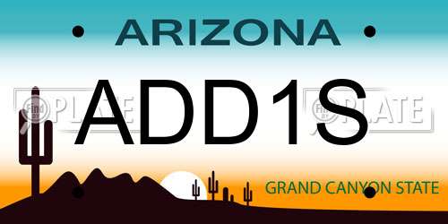 ADD1S Arizona License Plate