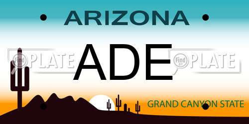 ADE Arizona License Plate