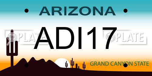 ADI17 Arizona License Plate