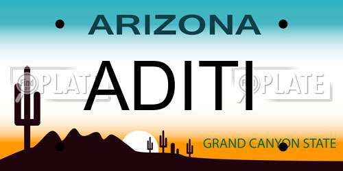 ADITI Arizona License Plate