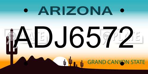 ADJ6572 Arizona License Plate