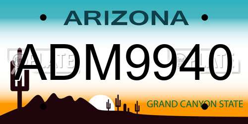 ADM9940 Arizona License Plate