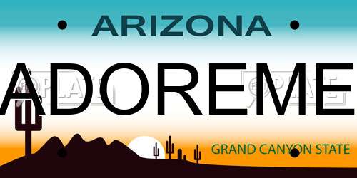 ADOREME Arizona License Plate