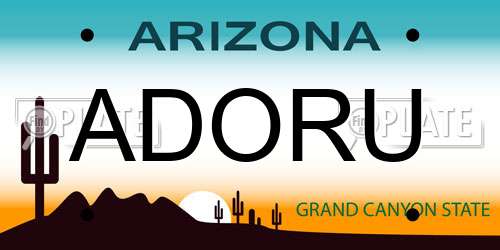 ADORU Arizona License Plate