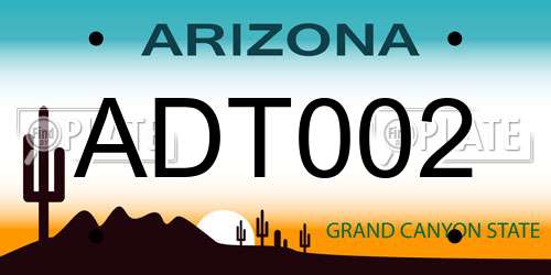ADT002 Arizona License Plate