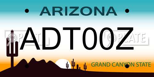 ADT00Z Arizona License Plate