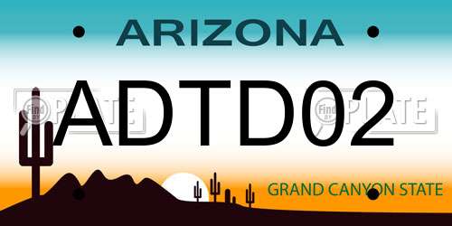 ADTD02 Arizona License Plate