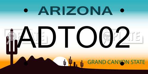 ADTO02 Arizona License Plate