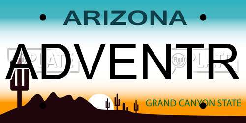 ADVENTR Arizona License Plate