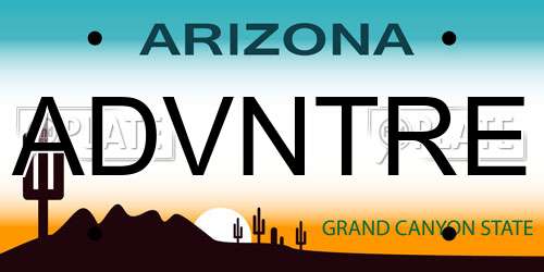 ADVNTRE Arizona License Plate