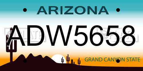 ADW5658 Arizona License Plate