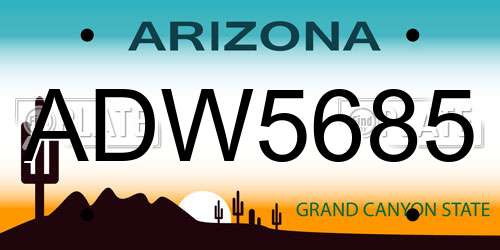 ADW5685 Arizona License Plate