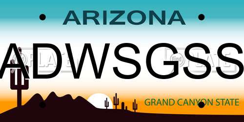 ADWSGSS Arizona License Plate