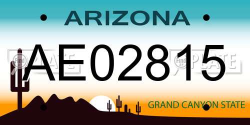 AE02815 Arizona License Plate