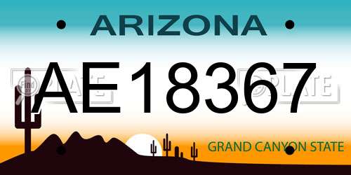 AE18367 Arizona License Plate