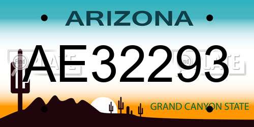 AE32293 Arizona License Plate