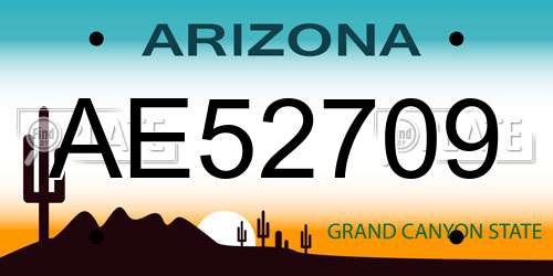 AE52709 Arizona License Plate