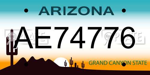 AE74776 Arizona License Plate