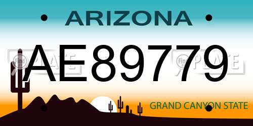 AE89779 Arizona License Plate