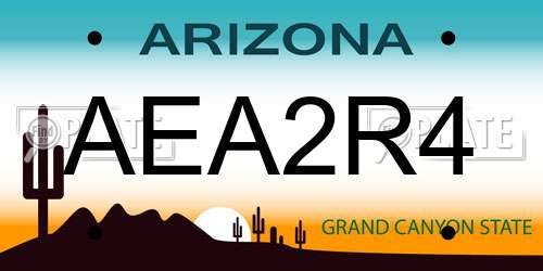 AEA2R4 Arizona License Plate