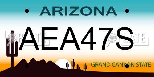 AEA47S Arizona License Plate