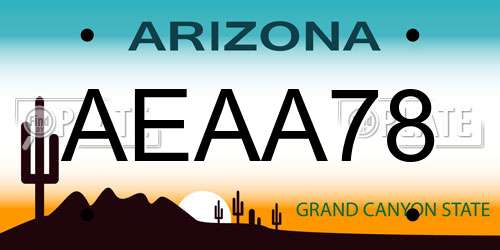 AEAA78 Arizona License Plate