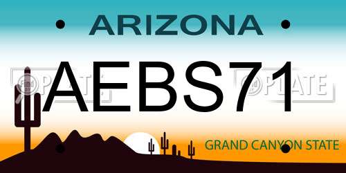 AEBS71 Arizona License Plate