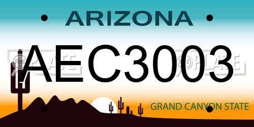 AEC3003 Arizona License Plate