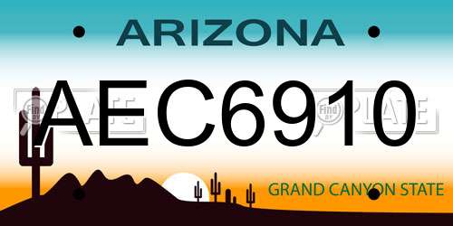 AEC6910 Arizona License Plate