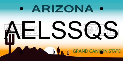 AELSSQS Arizona License Plate