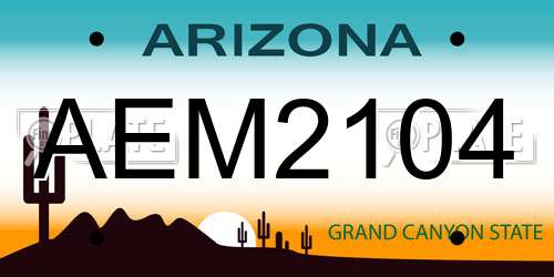AEM2104 Arizona License Plate