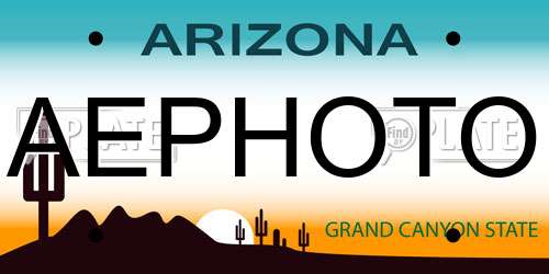 AEPHOTO Arizona License Plate