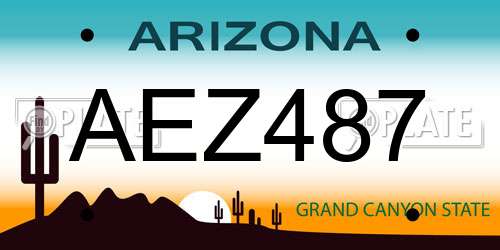 AEZ487 Arizona License Plate