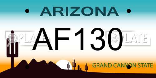 AF130 Arizona License Plate