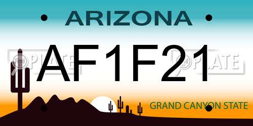 AF1F21 Arizona License Plate