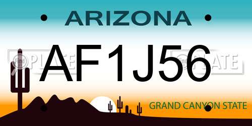 AF1J56 Arizona License Plate